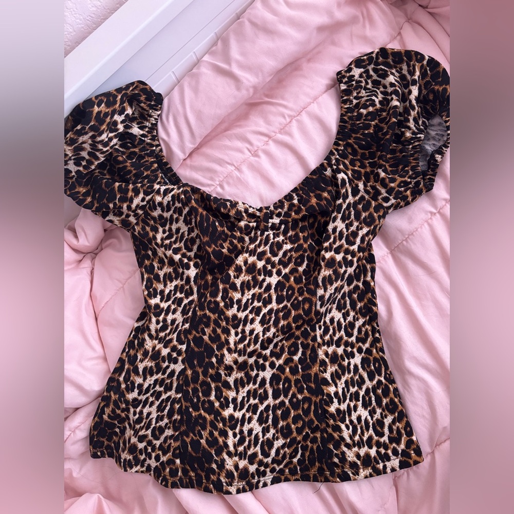Vixen by Micheline Pitt Leopard Print Blouse